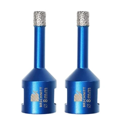 Afbeelding van BRSCHNITT Diamantboor van 8 mm voor boormachine, M14 schroefdraad, porselein, tegels, graniet, marmer, droog snijden (2 stuks).