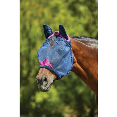 Image de Weatherbeeta Masque Anti Mouches Comfitec Deluxe Durable Mesh avec Oreilles marine/violet Cob