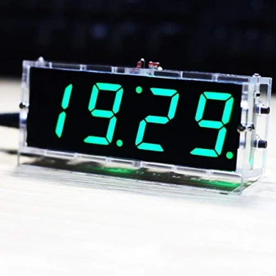 Afbeelding van Nimoa DIY Elektronische Klok Kit 4 LED Digitale Automatisch Tijd/Temperatuur weergeven (Groen)