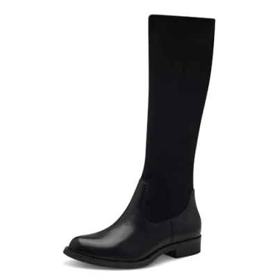 Afbeelding van Tamaris comfortabele dameslaars Flat 8 85502 43 modieuze dameslaarzen, zwart.