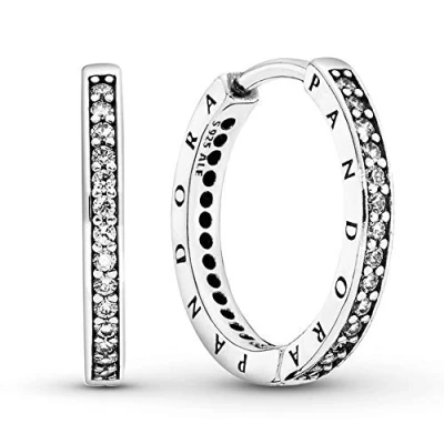 Afbeelding van Pandora Signature oorbellen, Sterling zilver, Zirkonia