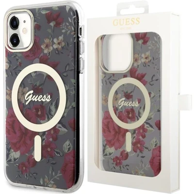 Afbeelding van Guess Flower Back Case (MagSafe Compatible) Apple iPhone 11 (6.1&quot;) Khaki