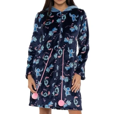 Afbeelding van Stitch badjas voor dames, Stitch, fleece Blauw