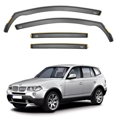 Afbeelding van iSpeed 4 stuks windschermen voor BMW X3 MK1 E83 2003 2010 5 deurs SUV houd je auto geventileerd in de regen vermindert windturbulentie getint het kanaal