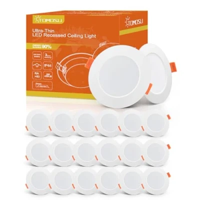 Afbeelding van Tomosu Led inbouwspot, extra vlak, 5 W, 450 lm, komt overeen met 50 gloeilamp, IP44, waterdicht, badkamer, neutraal wit 4000 K, gat Φ75 90 mm, AC220 240 V, voor keuken, woonkamer, slaapkamer, 20