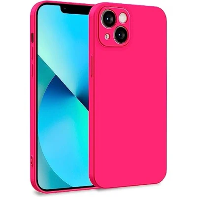 Afbeelding van MyGadget Beschermhoes compatibel met Apple iPhone 13, zachte en soepele hoes van TPU, microvezelvoering, extra dun licht, donkerroze