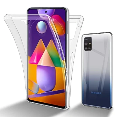 Afbeelding van Cadorabo Hoesje geschikt Voor Samsung Galaxy M31s in TRANSPARANT 360 Full Body Case Cover Beschermhoes en achterbescherming, all round bescherming met displaybescherming