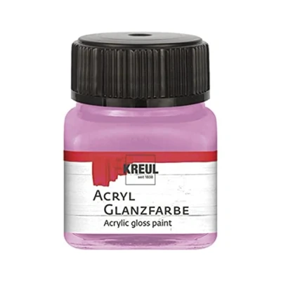 Afbeelding van Kreul 79206 Acrylverf, glanzend, 20 ml, van glas, roze, voor schilderen en knutselen op waterbasis, krasbestendig, sneldrogend ondoorzichtig