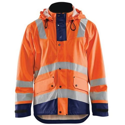 Image de Veste de pluie niveau 2 orange fluorescent/marine