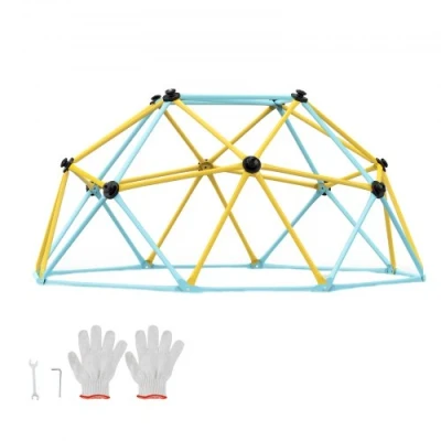 Image de VEVOR Dôme d&#039;Escalade Géométrique pour Enfants 3 9 Ans, Cage 183 cm, Supporte 272 kg, avec Poignée d&#039;Escalade, Assemblage Facile, Aire de Jeux Extérieure et Intérieure, Arrière cour