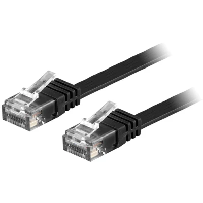 Afbeelding van Deltaco TP 610S FL netwerkkabel Zwart 10 m Cat6 U/UTP (UTP)