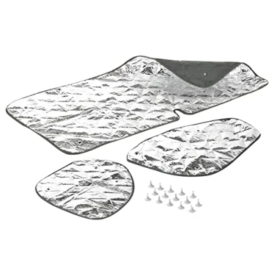Afbeelding van cartrend Fiat Ducato Thermomat voor caravan, thermische isolatie, en zijruiten, campingaccessoires, camper, caravan accessoires, zilver, 3 stuks