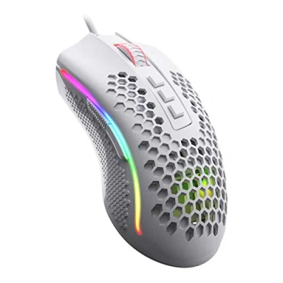Afbeelding van Redragon M808 Storm Ultralichte bekabelde gamingmuis, 85 g lichte honingraathoes, DPI instelbaar tot 12.400 optische sensor, 7 programmeerbare toetsen, voor pc gamers, wit