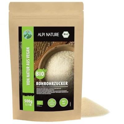 Afbeelding van biologische ruwe rietsuiker (500 g), rietsuiker, en 100% natuurlijke bruine suiker, complete zonder toevoegingen