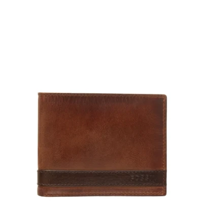 Afbeelding van Fossil Quinn Portemonnee, Heren, Maat: One Size, Brown