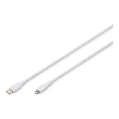 Image de ASSMANN Câble Lightning 24 pin USB C mâle pour 50 cm simple blindé Certifié MFI blanc
