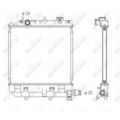 Afbeelding van NRF 53433 Radiateur Aluminium 378 350 26 Koelribben gesoldeerd
