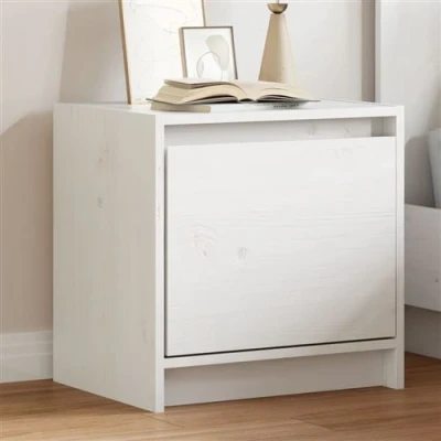 Afbeelding van vidaXL Nachtkastje 40x30,5x40 cm massief grenenhout wit