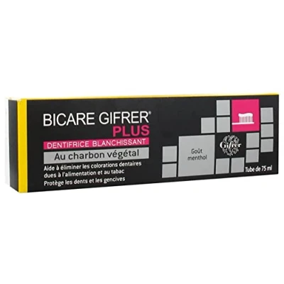 Afbeelding van Gifrer Plus Whitening Tandpasta met Plantaardige Houtskool 75 ml