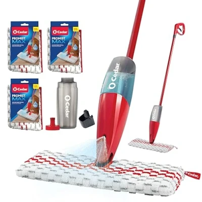 Afbeelding van O Cedar ProMist MAX PMM spuitbezem met 3 extra vullingen, rood
