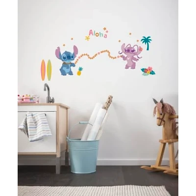 Image de Komar Stitch Aloha Sticker mural pour chambre d&#039;enfant Motif Disney Multicolore 50 x 70 cm