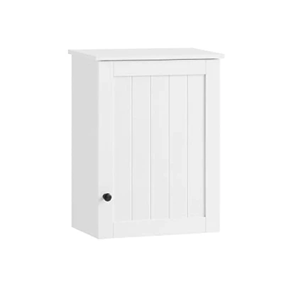 Afbeelding van SoBuy BZR19 W wandkast met deur badkamerkast, wandkast, keukenkast, badkamermeubel, wit, afmetingen ca. 40 x 52 23 cm