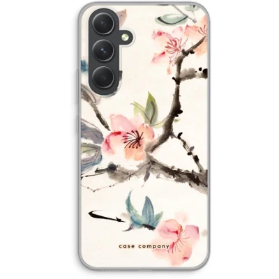 Afbeelding van Case Company® hoesje geschikt voor Samsung Galaxy A54 Japanse bloemen Soft Cover Telefoonhoesje Bescherming aan alle Kanten en Schermrand