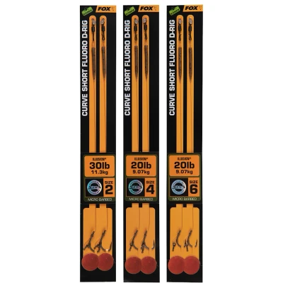Afbeelding van Fox Curve Short Fluoro D Rig Micro Barbed (2 pcs) Maat : haak 2 30lb