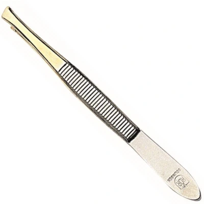 Afbeelding van RÖR Solingen Epileer Tweezer / Pincet 75 mm Schuin RVS Verguld