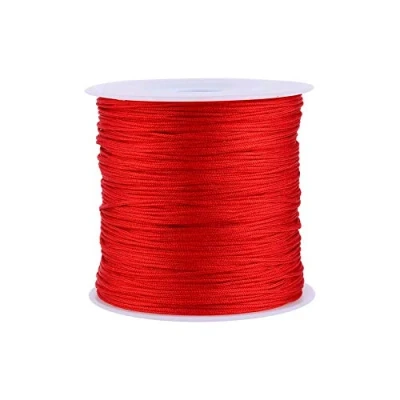 Afbeelding van Chinese knoop koord, 100 m x 0,8 mm, rood nylon voor het maken van rode armbanden, koord sieraden