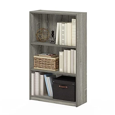 Afbeelding van JAYA eenvoudige boekenkast, Frans eikengrijs, 24,13 x 62,23 102,36 cm