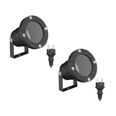Afbeelding van ledscom.de 2 x DUK tuinspot voor buiten, IP65, stekker, zwart, 1 GU10 max. 15 W