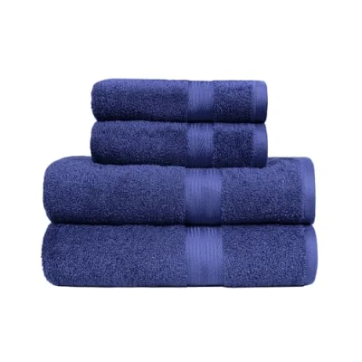 Afbeelding van Amazon Basics Handdoekenset, 2 badhanddoeken en badhanddoeken, 100% katoen, 500 g/m², koningsblauw