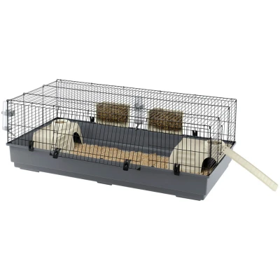 Afbeelding van Ferplast Konijnenkooi Rabbit Dierenverblijf 140x71x51 cm Grijs Zwart 140