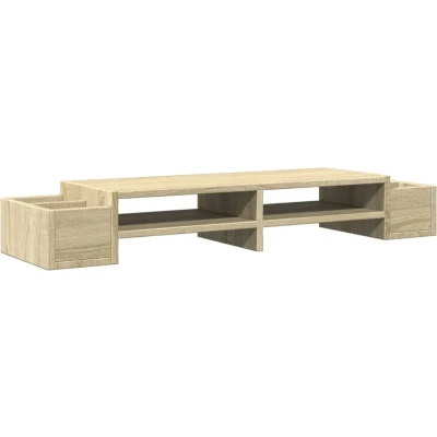 Afbeelding van vidaXL Monitorstandaard opbergruimte 100x27x15 cm hout sonoma eiken