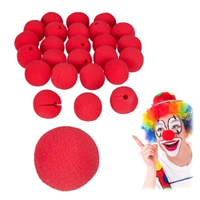Afbeelding van relaxdays clownsneus rood clowns neus kinderen volwassenen 25 stuks clown