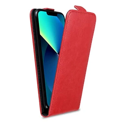Afbeelding van Cadorabo Hoesje geschikt voor Apple iPhone 13 MINI in CHILI ROOD Beschermhoes Case Cover flip design, gemaakt van glad kunstleder