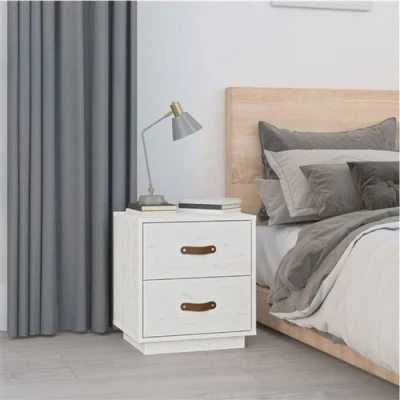 Afbeelding van Nachtkastje 40X34X45 Cm Massief Grenenhout 1 / Wit
