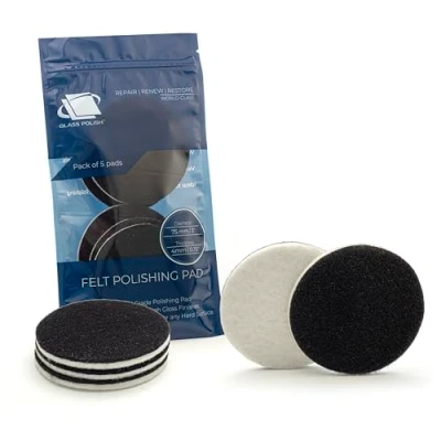 Afbeelding van Glass Polish 5 stuks polijstpads van vilt voor glas, kunststof, metaal en marmer, 75 mm