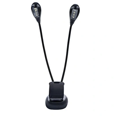 Afbeelding van Drfeify Led lamp voor muziekstandaard, verstelbare met dubbele klem, USB kabel, lees/tafel/nachtkastje (8 kralen)
