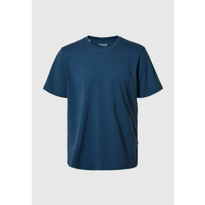 Afbeelding van Selected Homme Slhaspen NECK NOOS Tshirt basic, Heren, Maat: Small, Oceana