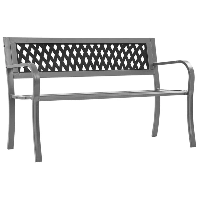 Afbeelding van vidaXL Tuinbank 120 cm staal zwart