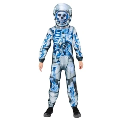 Afbeelding van amscan Astronaut skelet Halloween kostuum voor kinderen van 6 tot 8 jaar 9914826
