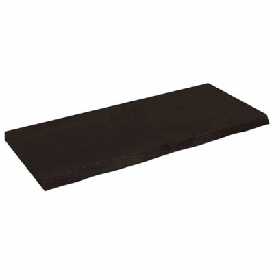 Afbeelding van Wandschap 140x60x6 cm behandeld massief eikenhout donkergrijs