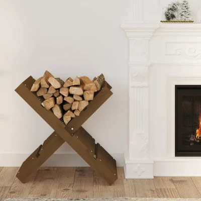 Afbeelding van Houtblokhouder 47x39,5x48 cm massief grenenhout honingbruin