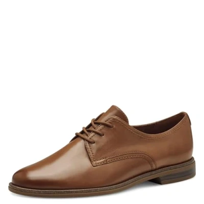 Afbeelding van Tamaris Veterschoenen, Dames, Maat: 36, Nut leather Leer