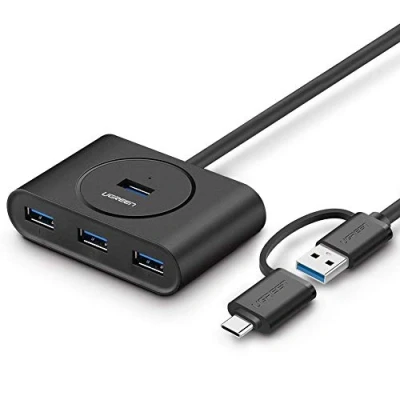 Afbeelding van UGreen USB 3.0 + C 3.1 Hub 4 poorten