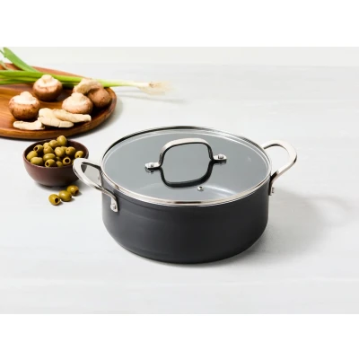 Afbeelding van ISENVI Victoria Forged keramische kookpan 28 CM RVS greep Antraciet Keramisch 100% PFAS, PTFE en PFOA vrij duurzaam Unieke Antiaanbaklaag Non stick bodem Geschikt voor alle warmtebronnen inclusief inductie