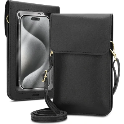 Afbeelding van Mobielhoesje geschikt voor Apple iPhone 12 MINI in ZWART Etui Case Cover Handtas dames