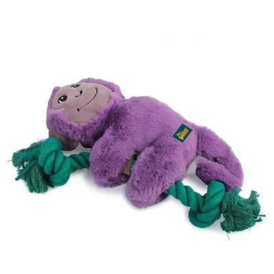 Afbeelding van All For Paws Safari Rope Cuddle Monkey Hondenspeelgoed 31 cm Paars
